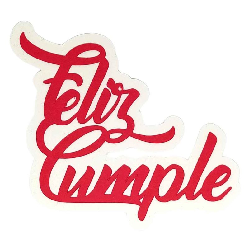 Topper 2 capas Feliz Cumple 8 x 7 cm